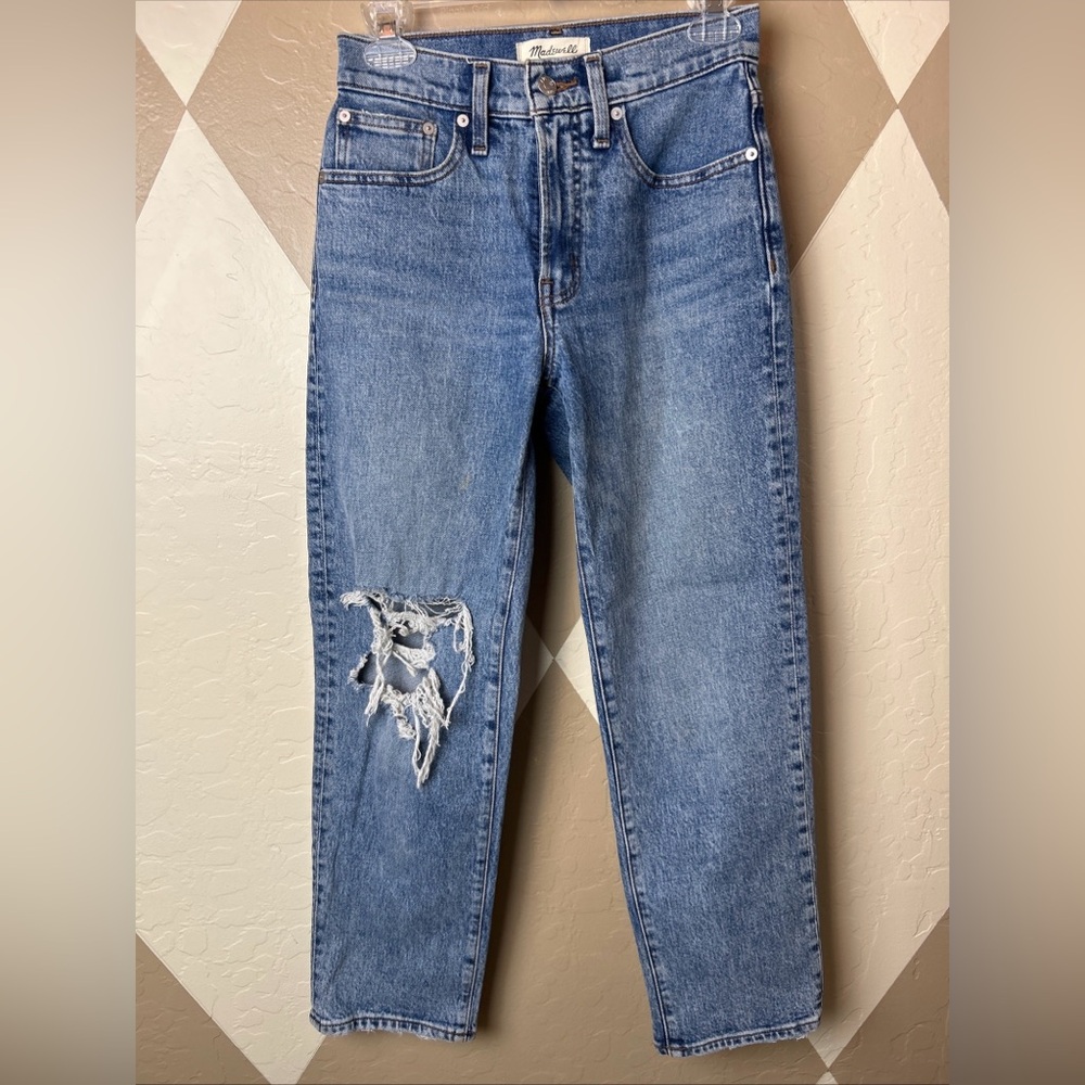 Madewell Jeans Womens 24P Blue The Perfect Vintage Jean Straight Distressed